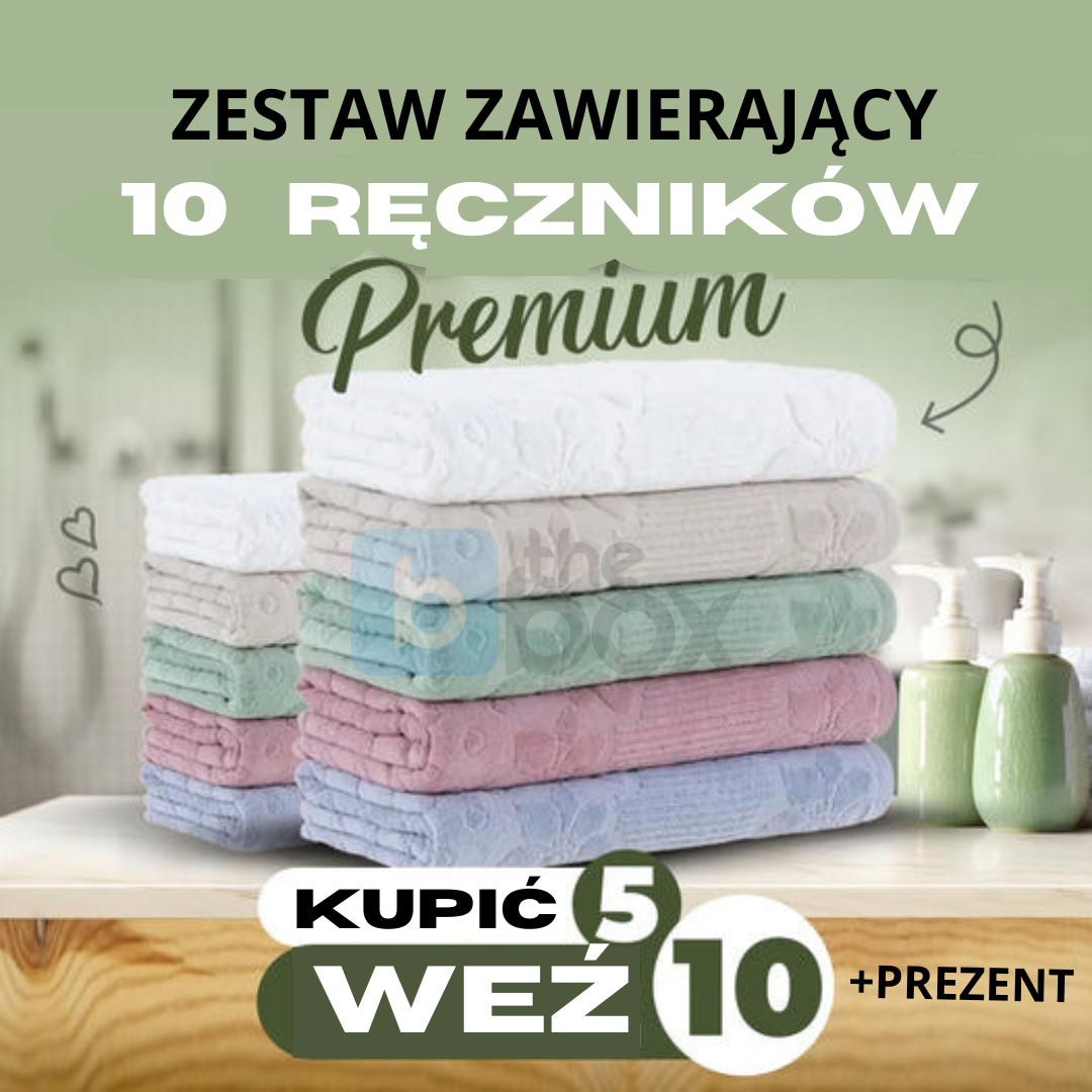 Zestaw 10 Ręczników Premium! Kup 5 i odbierz 10 ręczników + 1 Ręcznik do Włosów